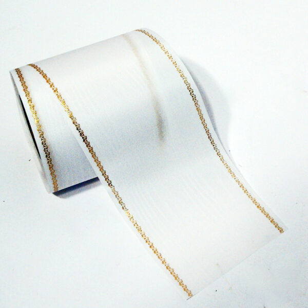 Ribbons for the funeral arrangements (with written text)