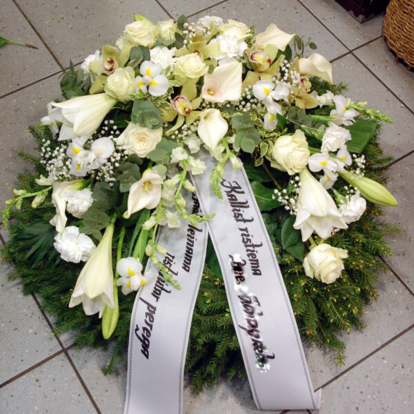 Wreath: Callas, Lilys, Roses, Orchids etc