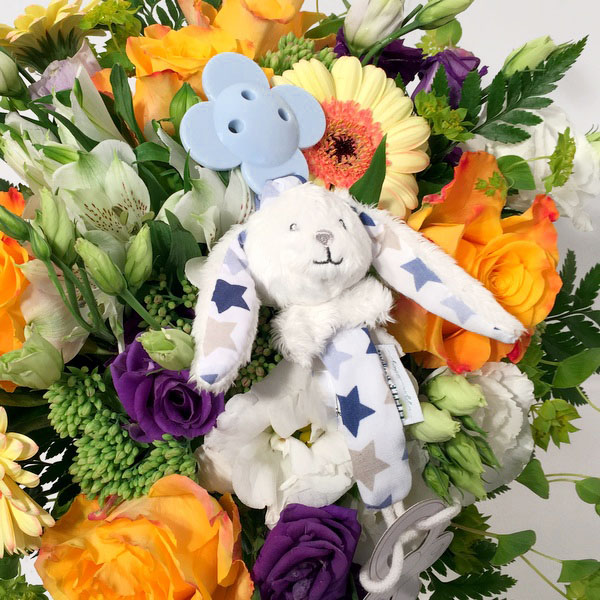 Bouquet for Baby Boy with toy Rabbit - Image 2