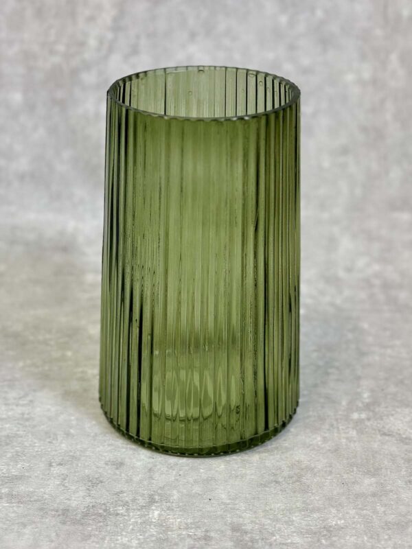 Glass vase green, 20cm